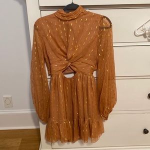 Asos high neck cut out formal dress